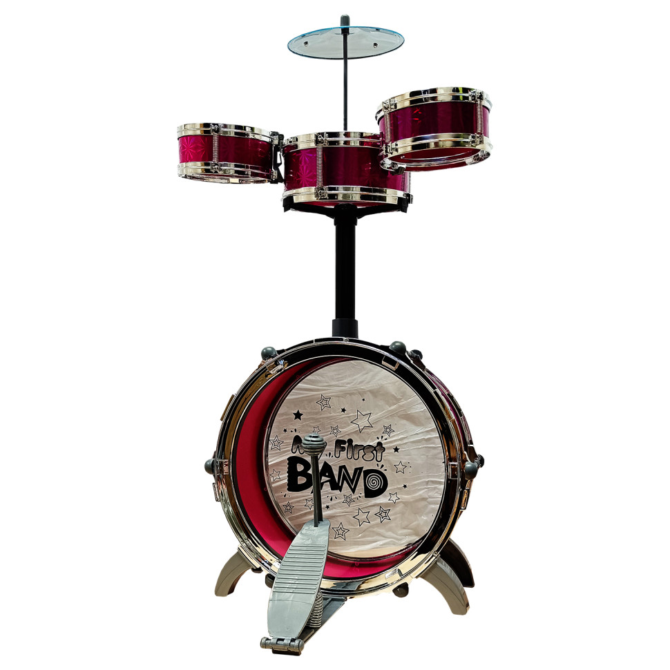 Барабанна установка дитяча Bambi 4008E-5(Red) 4 барабана, стільчик