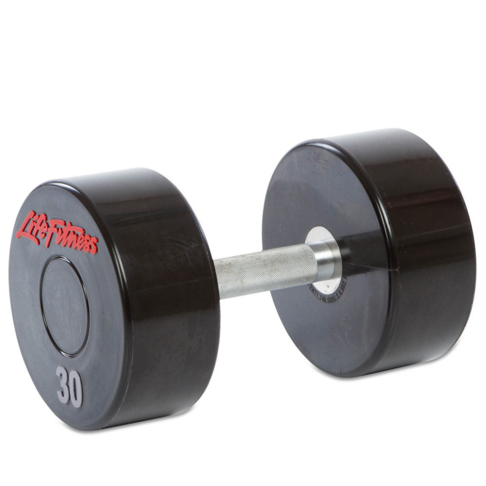 Гантель цельная профессиональная LIFE FITNESS Gemini Sport GA-80081-30, 1 шт 30 кг