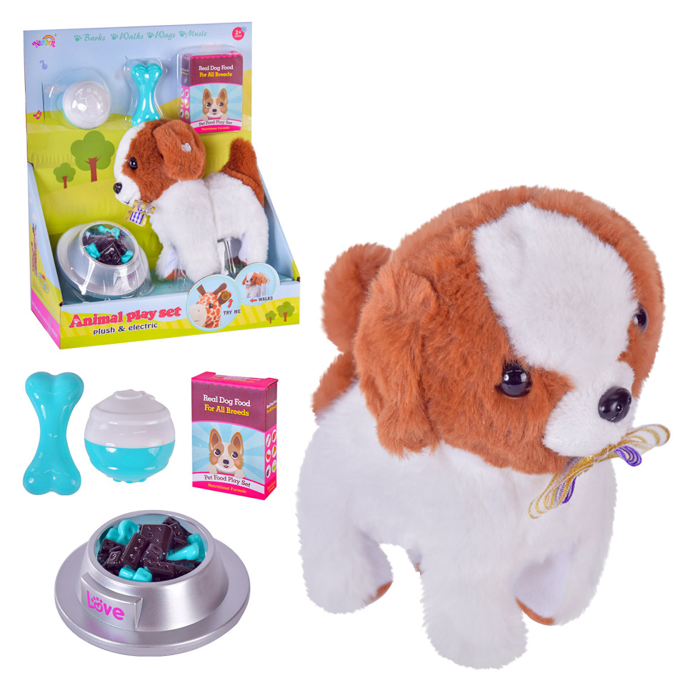 Мягкая интерактивная игрушка Собачка Bambi T829-1 с аксессуарами