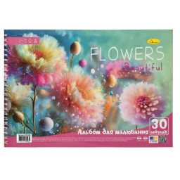 Альбом для рисования "Flowers" Апельсин АП-0309-2, 30 листов, пружина