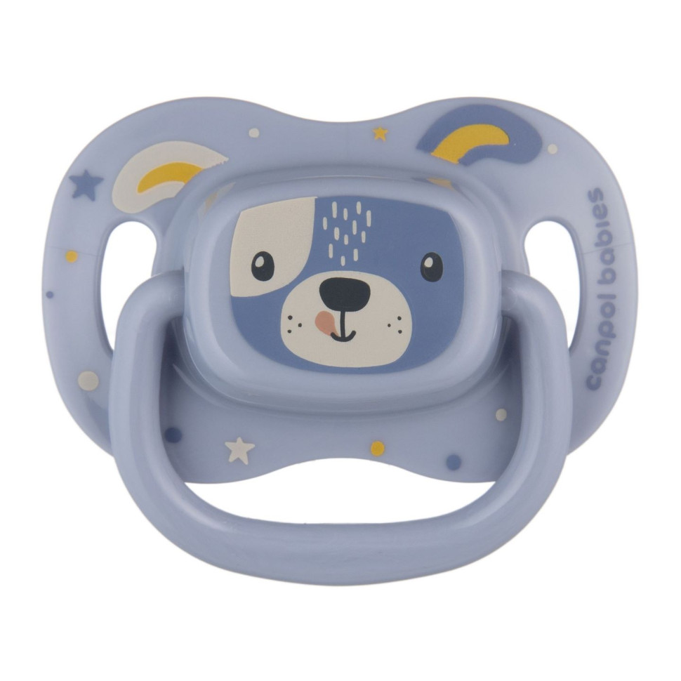 Пустушка силіконова симетрична Cute animals Canpol babies 34/924_blu 0-6 місяців