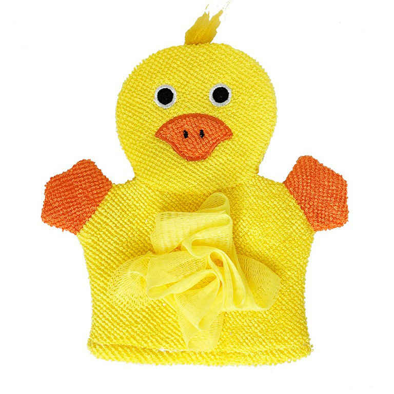 Мочалка-рукавичка для купання малюків Mega Zayka MGZ-0911(Yellow) Каченя