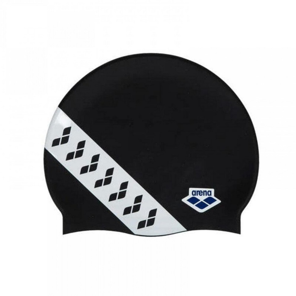 Шапка для плавания ICONS TEAM STRIPE CAP Arena 001463-111 черный, белый, OSFM