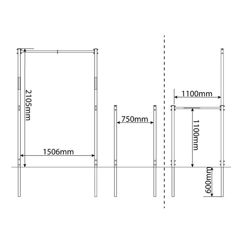 Турнік для підтягування з брусами Garden-street workout KSOZ004 K-Sport KS-222 до 150 кг