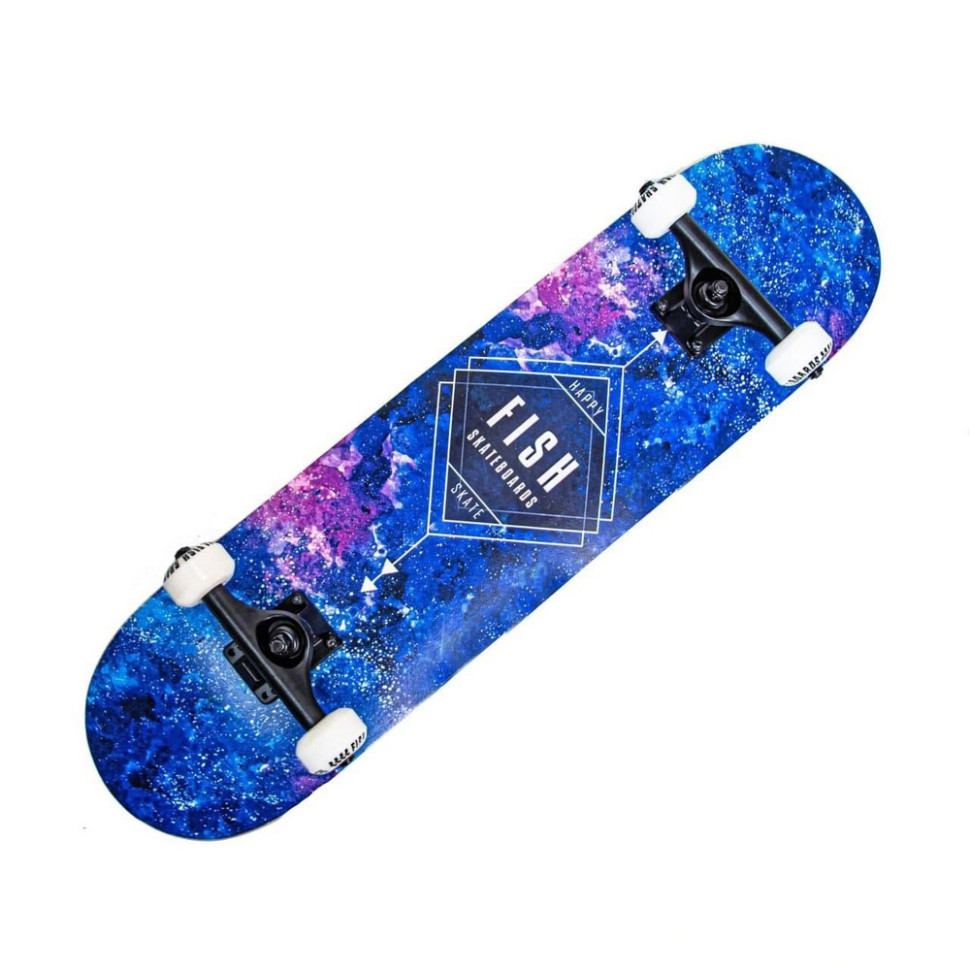 Скейтборд дерев'яний Skateboard «Blue Rhombus» Fish 1628752765 до 90 кг
