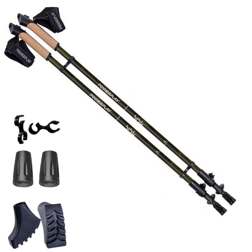 Палиці для скандинавської ходьби 9108 Sisu PowerPlay PP_9108_Sisu Black/Gold