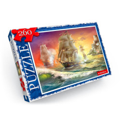 Пазл детский "Морские баталии" Danko Toys C260-12-04, 260 элементов