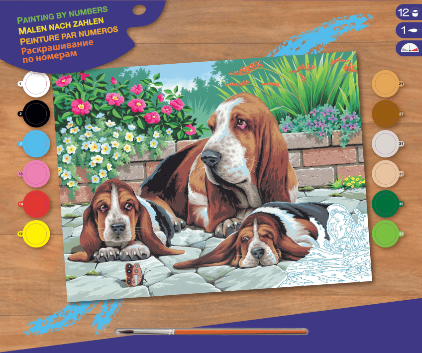 Набір для творчості Sequin Art PAINTING BY NUMBERS SENIOR Basset Hounds SA0044