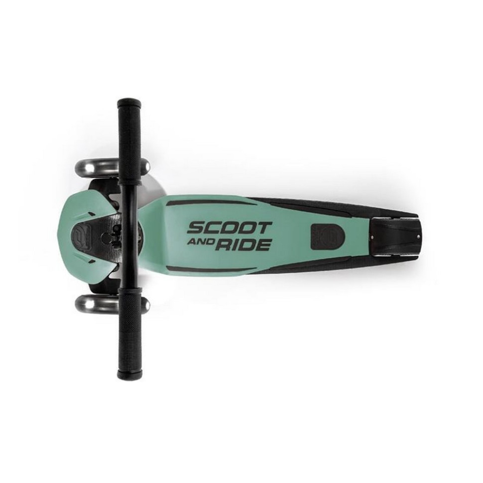 Самокат трехколесный Highwaykick-5 Scoot and Ride SR-190117-FOREST, со светящимися колесами, серо-зеленый