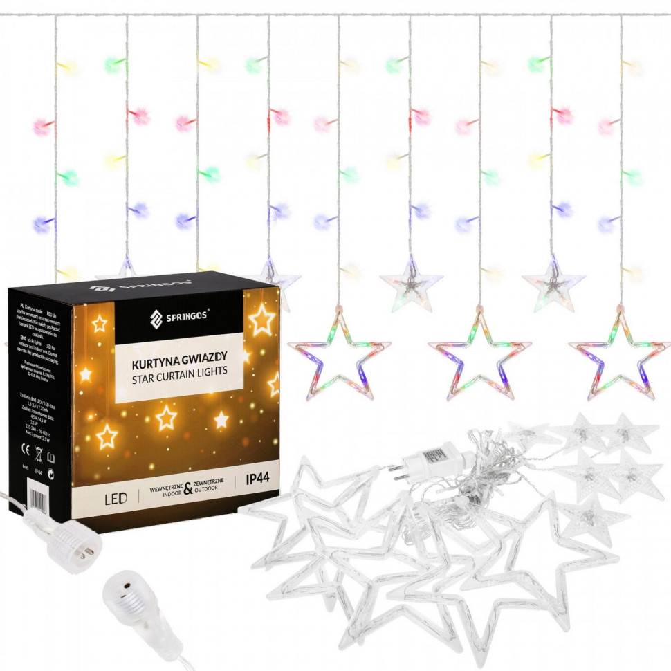 Гирлянда бахрома уличная Springos CL4017, 2 м 138 LED, Mix