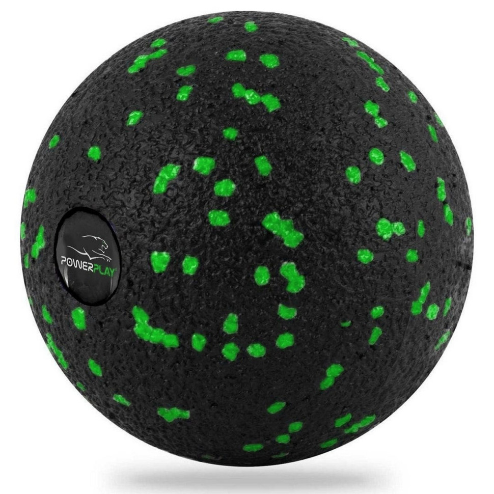 Набор для массажа и йоги PowerPlay PP_4096_Green, ролик 33 х 14 см, два мяча, резинка 5,5 кг