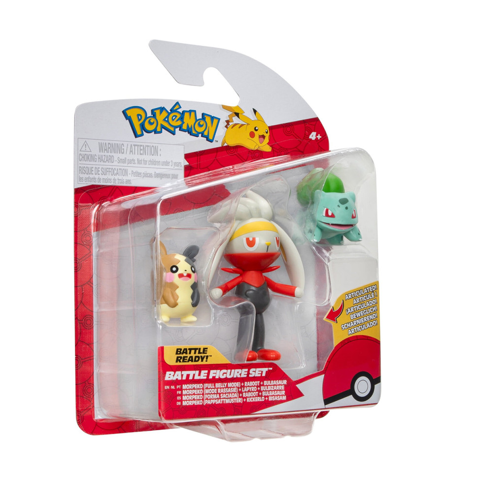 Набір ігрових фігурок Морпеко, Бульбазавр, Рабут Pokemon W18 PKW3055, 3 фігурки