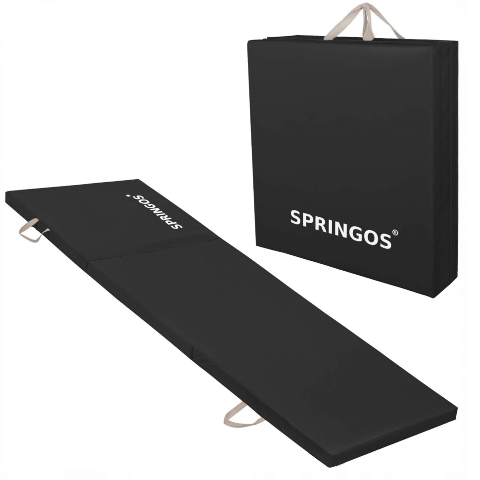 Мат гимнастический складной Springos FA0060 Black 180x60x3 cм 