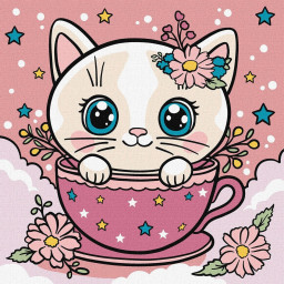 Картина по номерам "Цветочная чашка" ©art_selena_ua Идейка KHO6279, 25х25 см Картина по номерам "Цветочная чашка" ©art_selena_ua Идейка KHO6279, 25х25 см