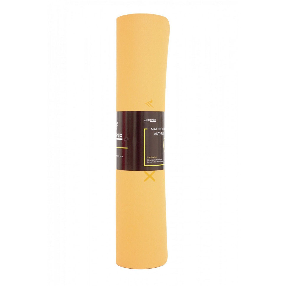 Коврик спортивный Cornix XR-0001, 183 x 61 x 0.6 cм, Orange/Black