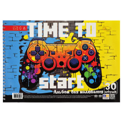Альбом для рисования "Time start" Апельсин АП-0309-3, 30 листов, пружина Альбом для рисования "Time start" Апельсин АП-0309-3, 30 листов, пружина