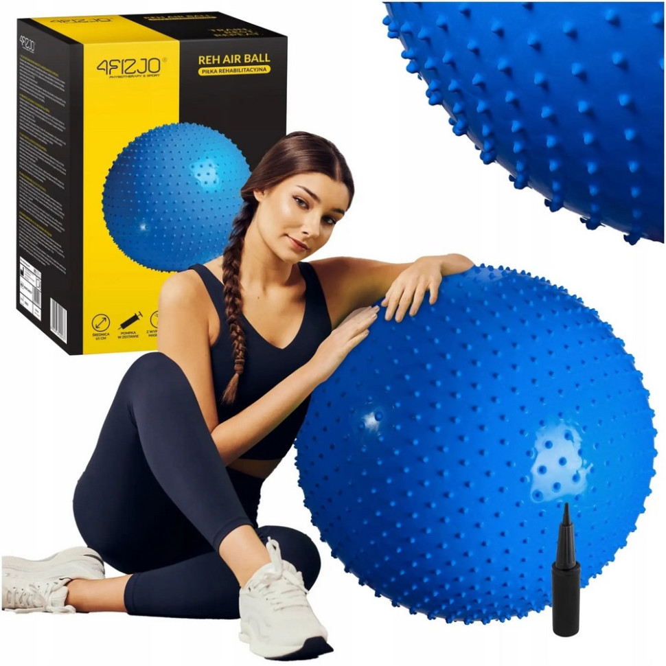 М'яч для фітнесу (фітбол) масажний Anti-Burst 4FIZJO 4FJ0616 Blue 65 см