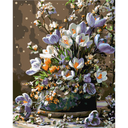 Картина по номерам "Весенние крокусы" Origami LW31520-01, 40х50 см Картина по номерам "Весенние крокусы" Origami LW31520-01, 40х50 см