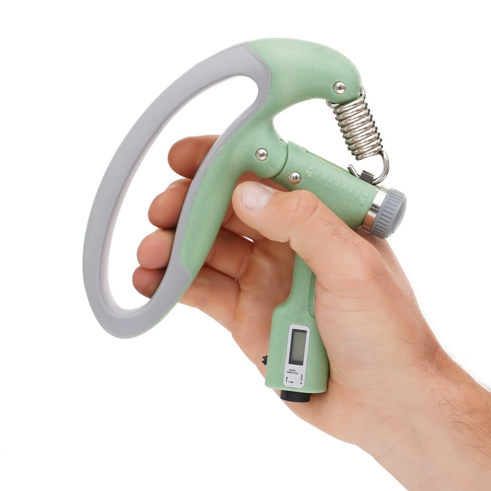 Эспандер кистевой с регулируемой нагрузкой и счетчиком Cornix XR-0272 Green/Grey 10-100 кг
