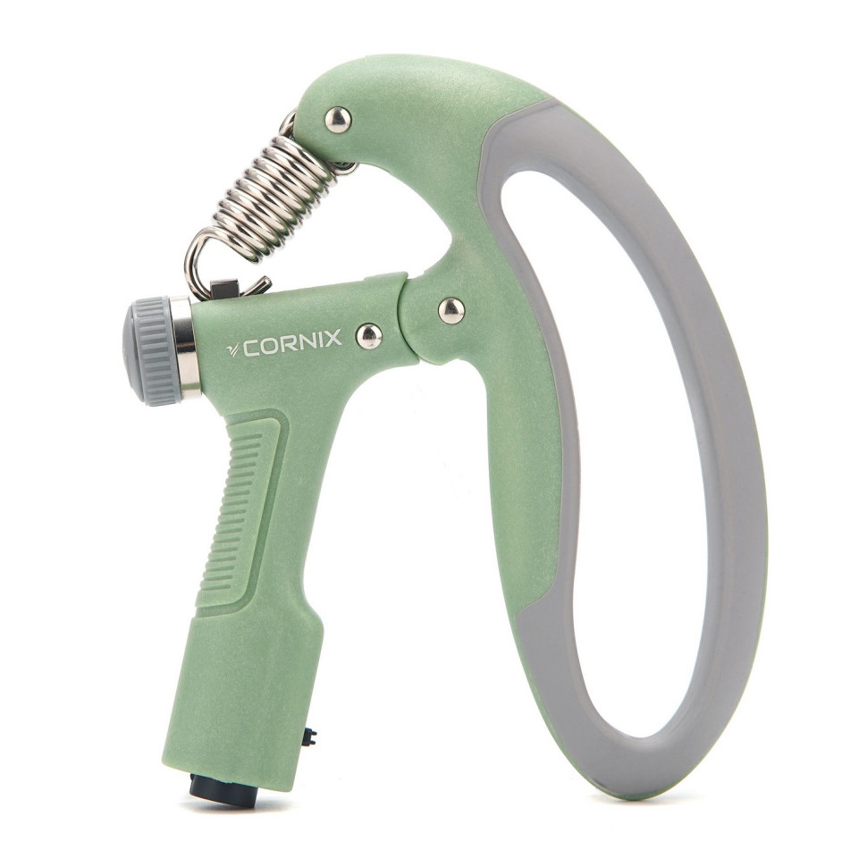 Эспандер кистевой с регулируемой нагрузкой и счетчиком Cornix XR-0272 Green/Grey 10-100 кг