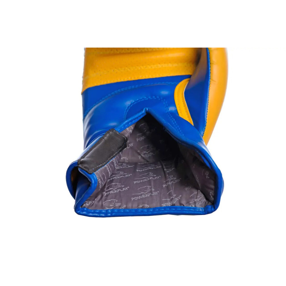 Боксерские перчатки Ukraine PowerPlay PP_3021_12oz_Blue-Yellow, Сине-желтые 12 унций