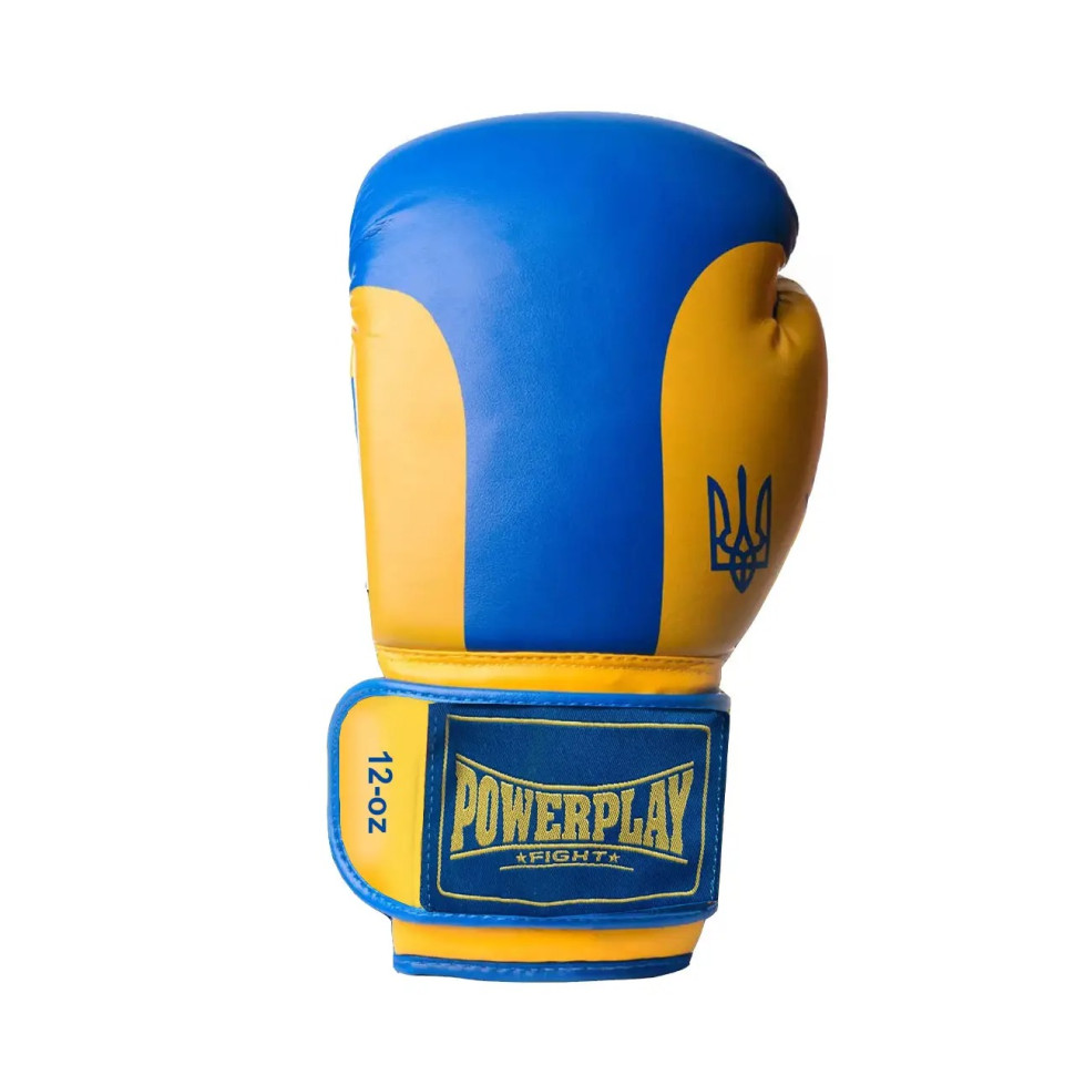 Боксерские перчатки Ukraine PowerPlay PP_3021_12oz_Blue-Yellow, Сине-желтые 12 унций