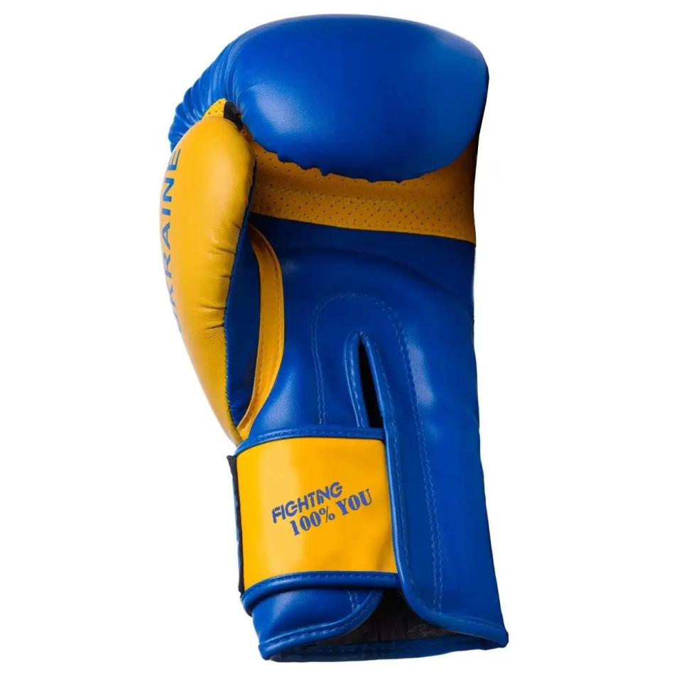 Боксерские перчатки Ukraine PowerPlay PP_3021_12oz_Blue-Yellow, Сине-желтые 12 унций