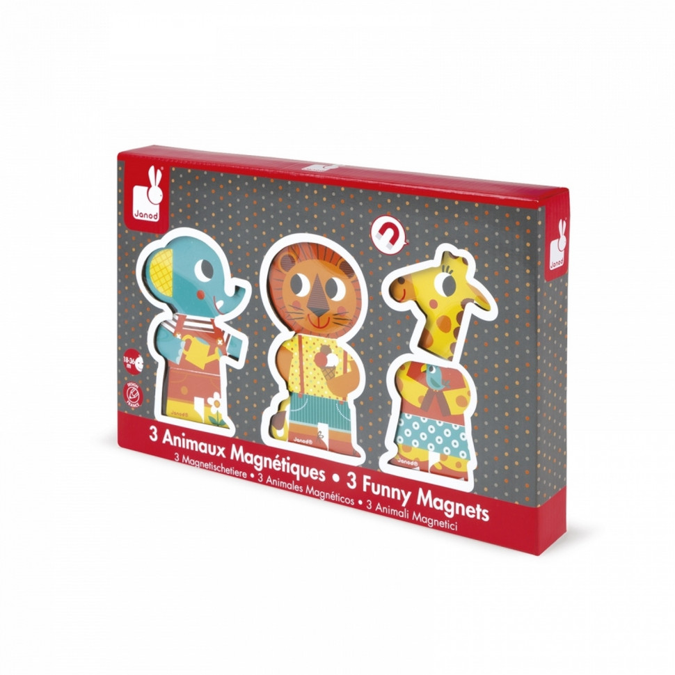 Игровые магнитные фигурки Janod Животные в зоопарке J08030