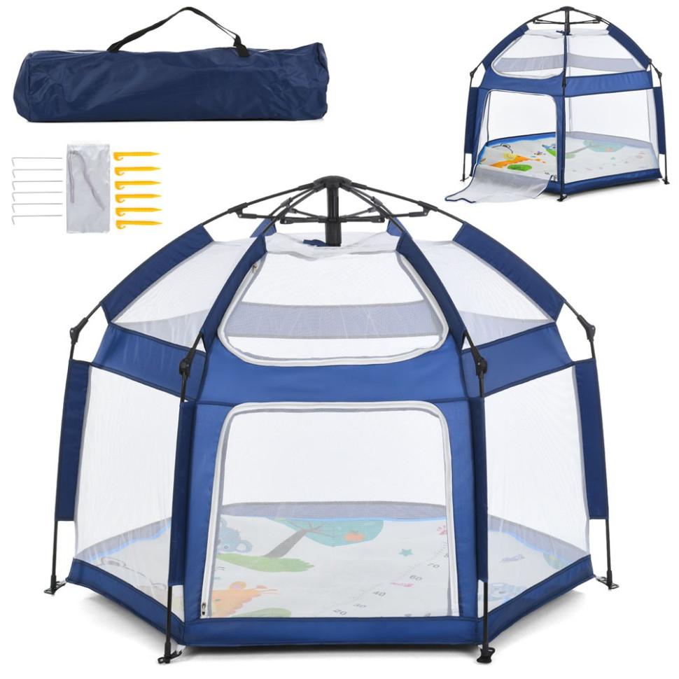 Детский манеж Bambi MR 1512 Sapphire Blue 146×127×110 см