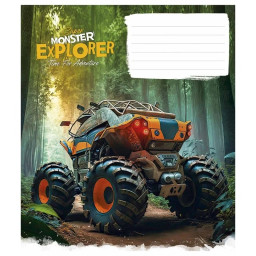 Зошит учнівський "Super Monster" Школярик 012-3293L-5 в лінію, 12 аркушів 