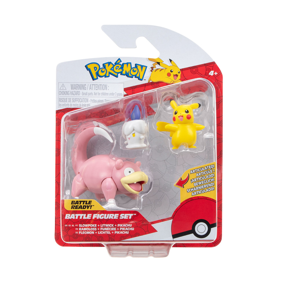Набір ігрових фігурок Пікачу, Литвик, Слоупок Pokemon W18 PKW3056, 3 фігурки