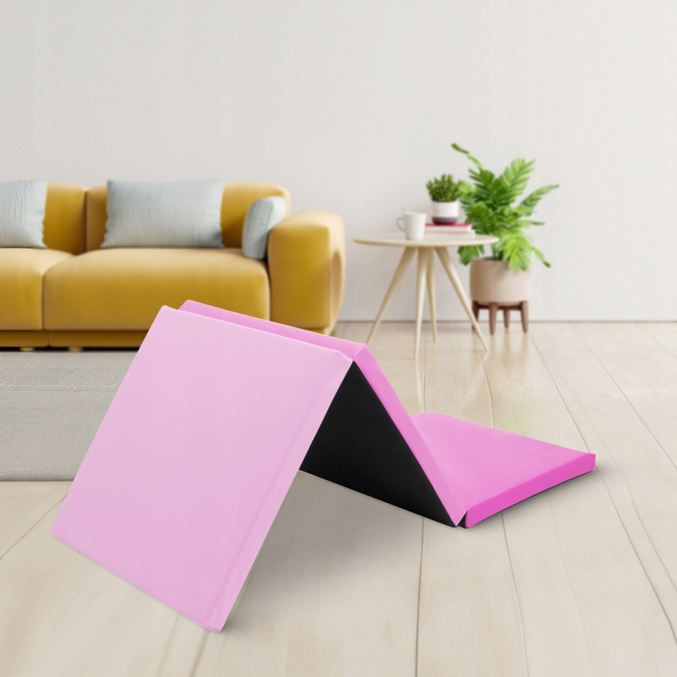 Мат гімнастичний складної 4FIZJO 4FJ0572 Pink/Light Pink 180x60x5 см