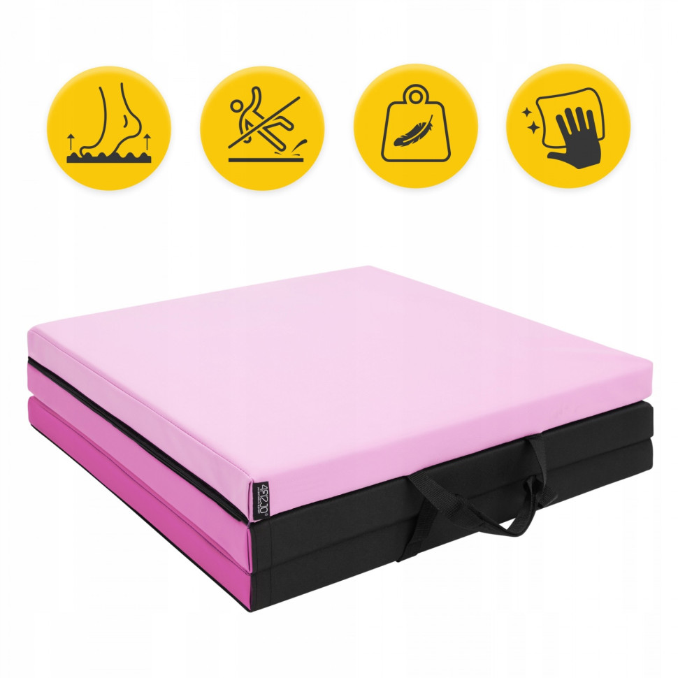Мат гімнастичний складної 4FIZJO 4FJ0572 Pink/Light Pink 180x60x5 см