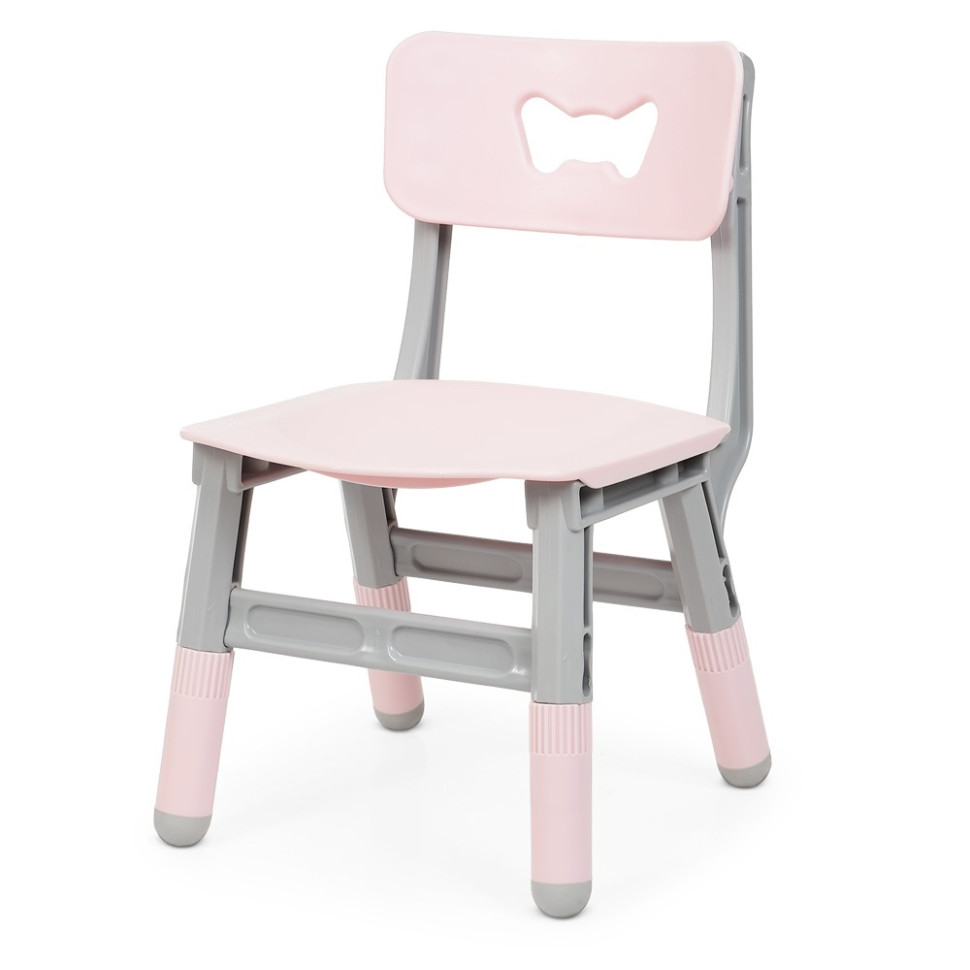 Детский cтолик со стулом Bambi Peanut-8 серо-розовый