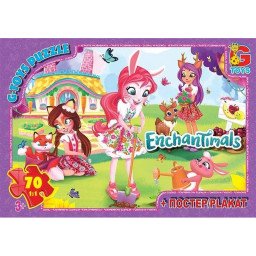 Дитячий пазл "Enchantimals" G-Toys EA213 плакат 70 елементів