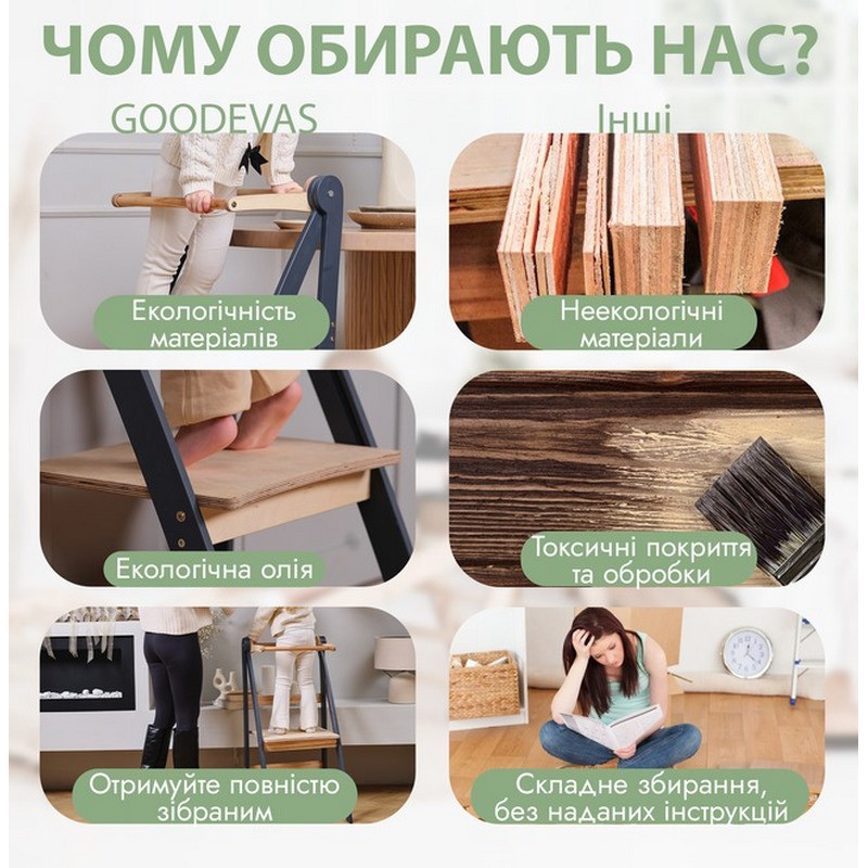 Складаний стілець Монтессорі 