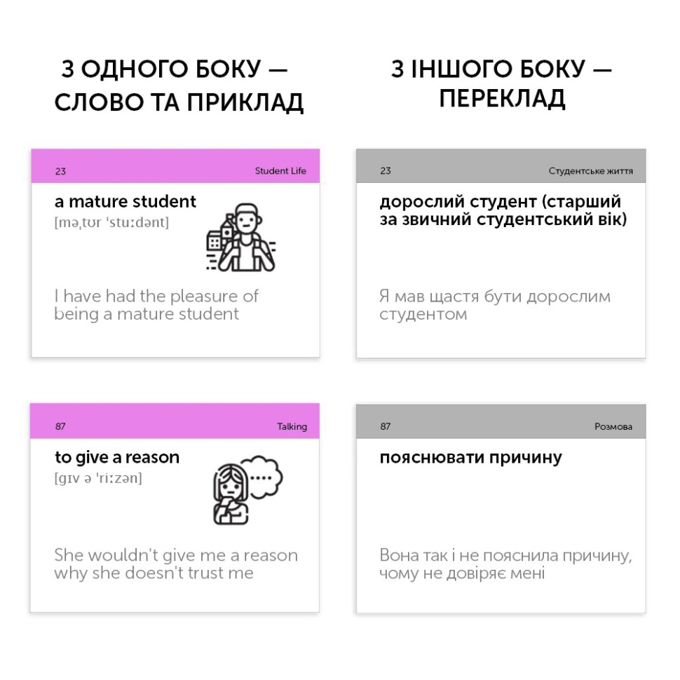 Карточки для изучения английского языка COLLOCATIONS В2-С1 English Student 591225944 англ-укр 500 карточек
