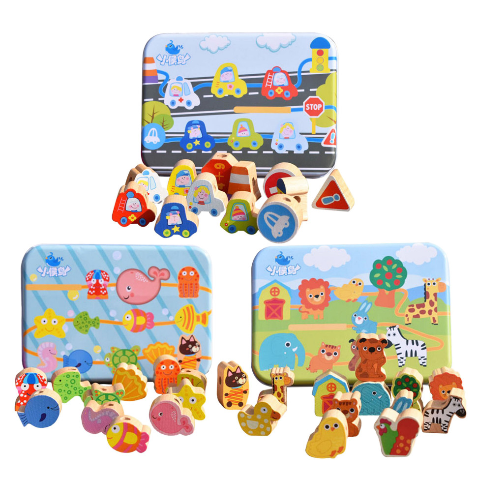 Деревянная игрушка Шнуровка Bambi MD 2334 в металлическом пенале