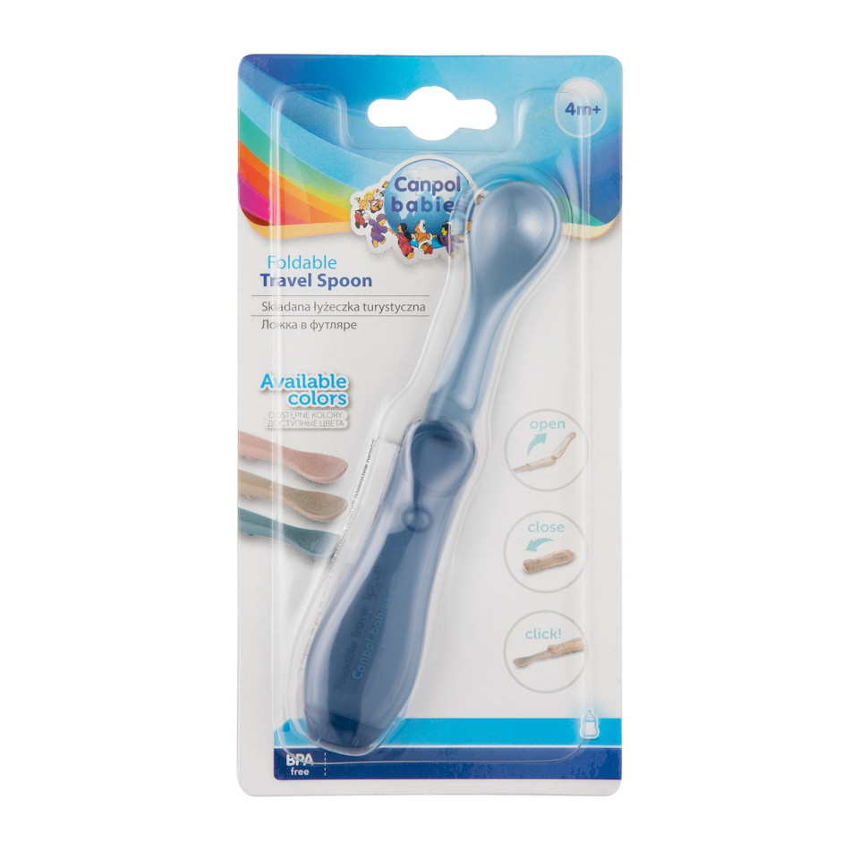 Складна дорожня дитяча ложечка Canpol babies 56/611_blu блакитна