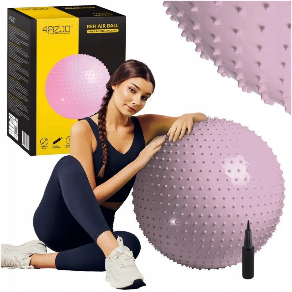 М'яч для фітнесу (фітбол) масажний Anti-Burst 4FIZJO 4FJ0617 Pink 65 см