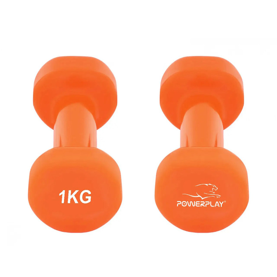 Гантели виниловые Achilles PowerPlay PP_4125_1kg_2in, 2*1 кг Оранжевые 2 шт