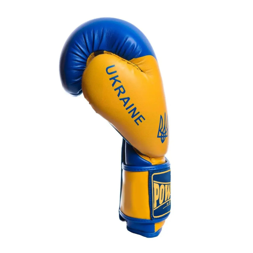 Боксерские перчатки Ukraine PowerPlay PP_3021_16oz_Blue-Yellow, Сине-желтые 16 унций