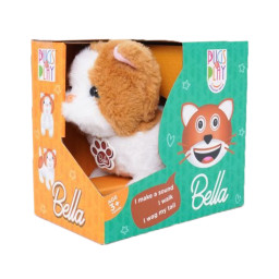 Интерактивная игрушка котенок "Bella" Pugs at Play ST-PAP07 бело-коричневый, звук 17 см
