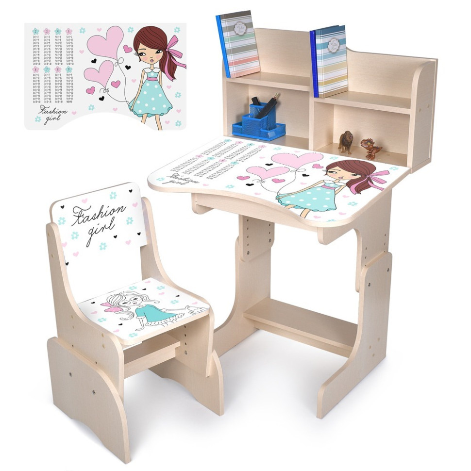 Дитяча Парта Bambi N 2071-8-2 дерево, зі стільчиком