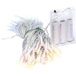 Гирлянда "Ниточка" Bambi RJ-07 на 3-х батарейках 50 лампочек 6 метров, мультицвет