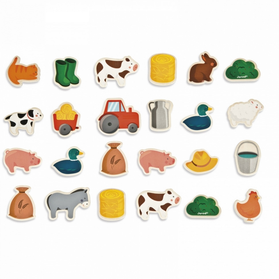 Игровые фигурки на магнитах Janod Ферма 24 эл. J08157