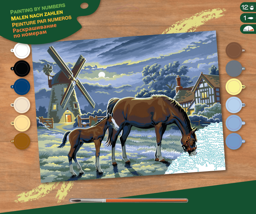 Набір для творчості Sequin Art PAINTING BY NUMBERS SENIOR Evening Pasture SA0429
