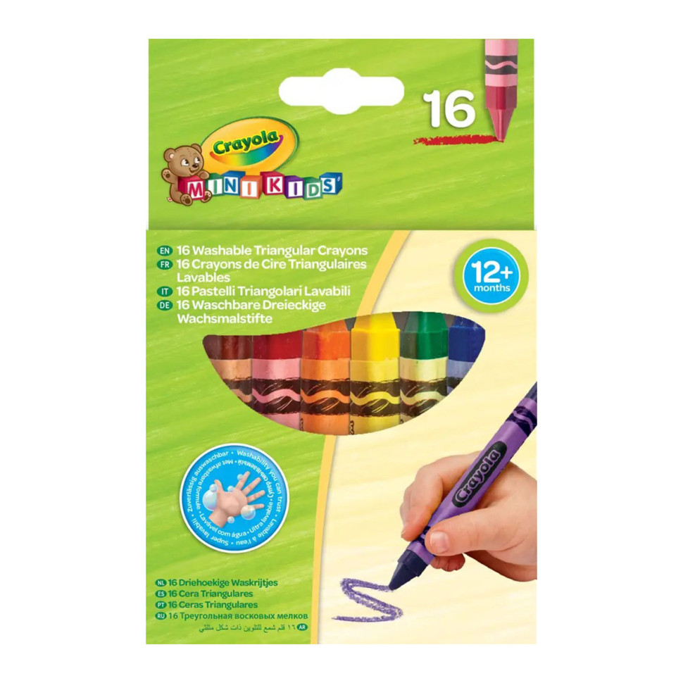Набір трикутної воскової крейди для малюків Mini Kids Crayola 256316.112, 16 шт