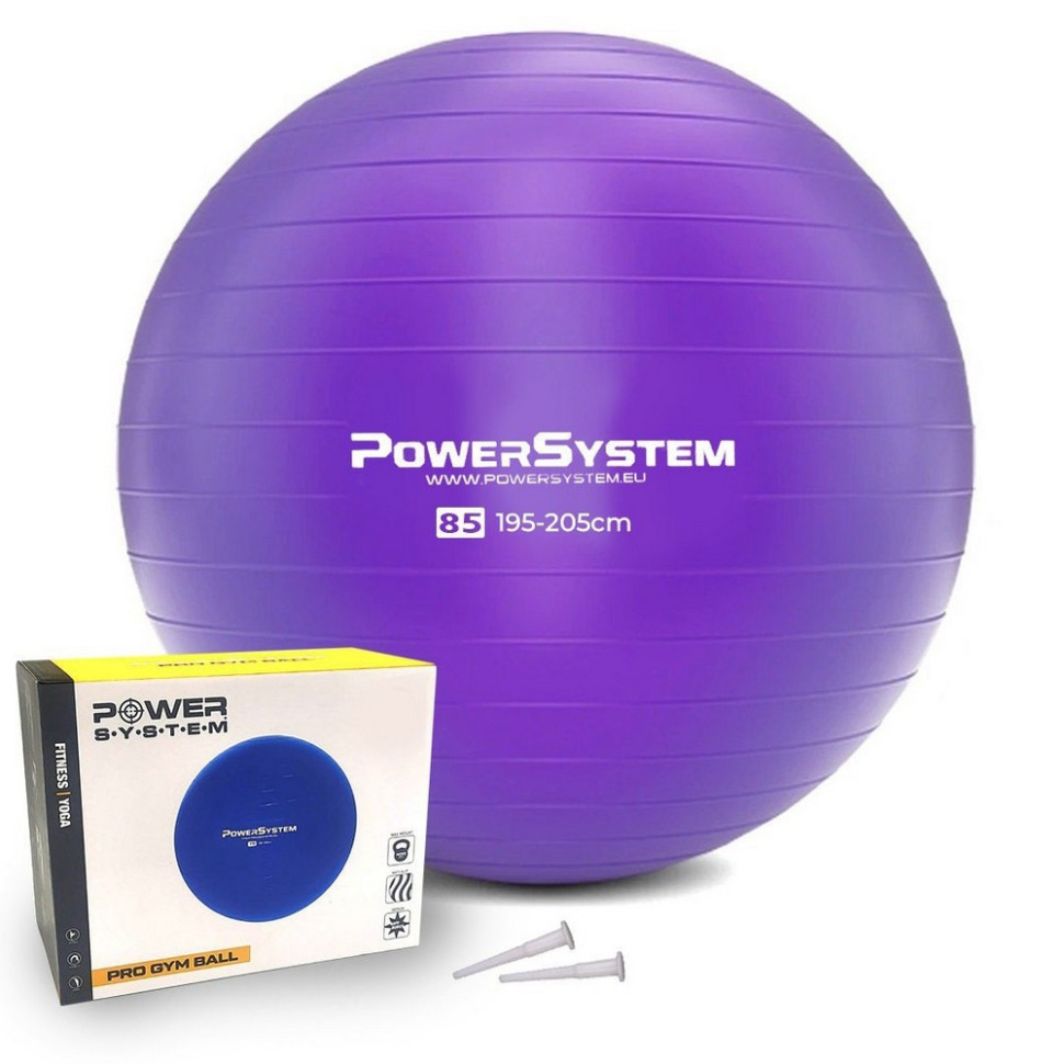 М'яч для фітнесу PRO Gymball Power System PS-4018_85cm_Purple, Purple