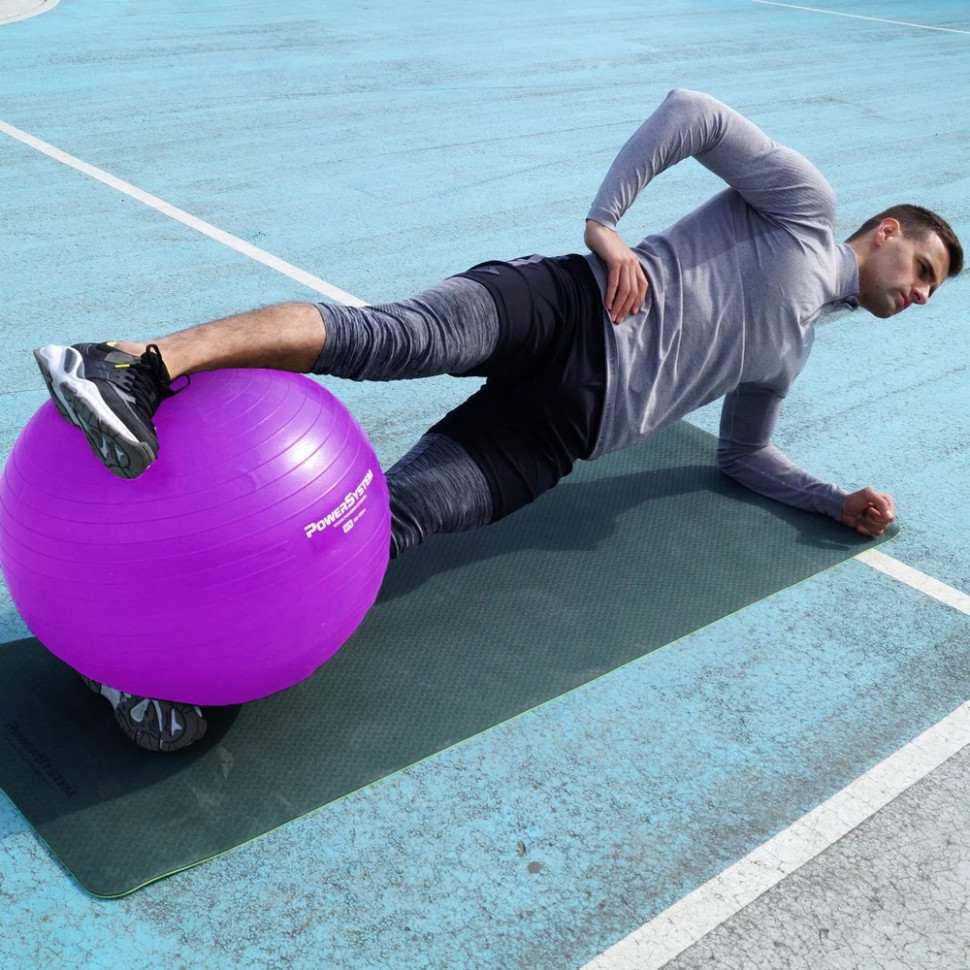 М'яч для фітнесу PRO Gymball Power System PS-4018_85cm_Purple, Purple